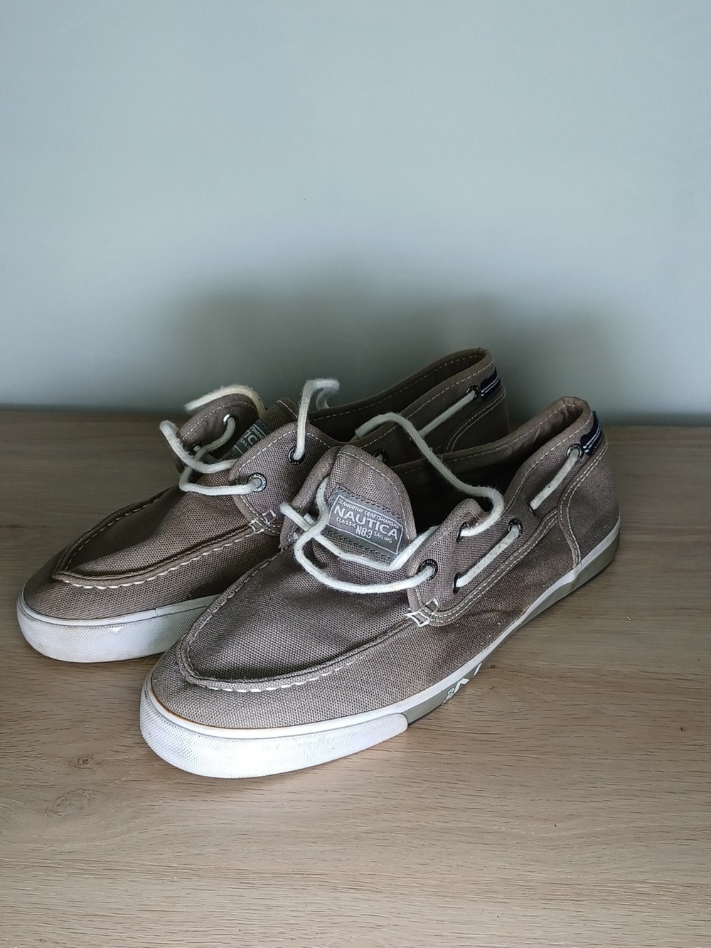 Nautica Men's Khaki Canvas Boat Shoes